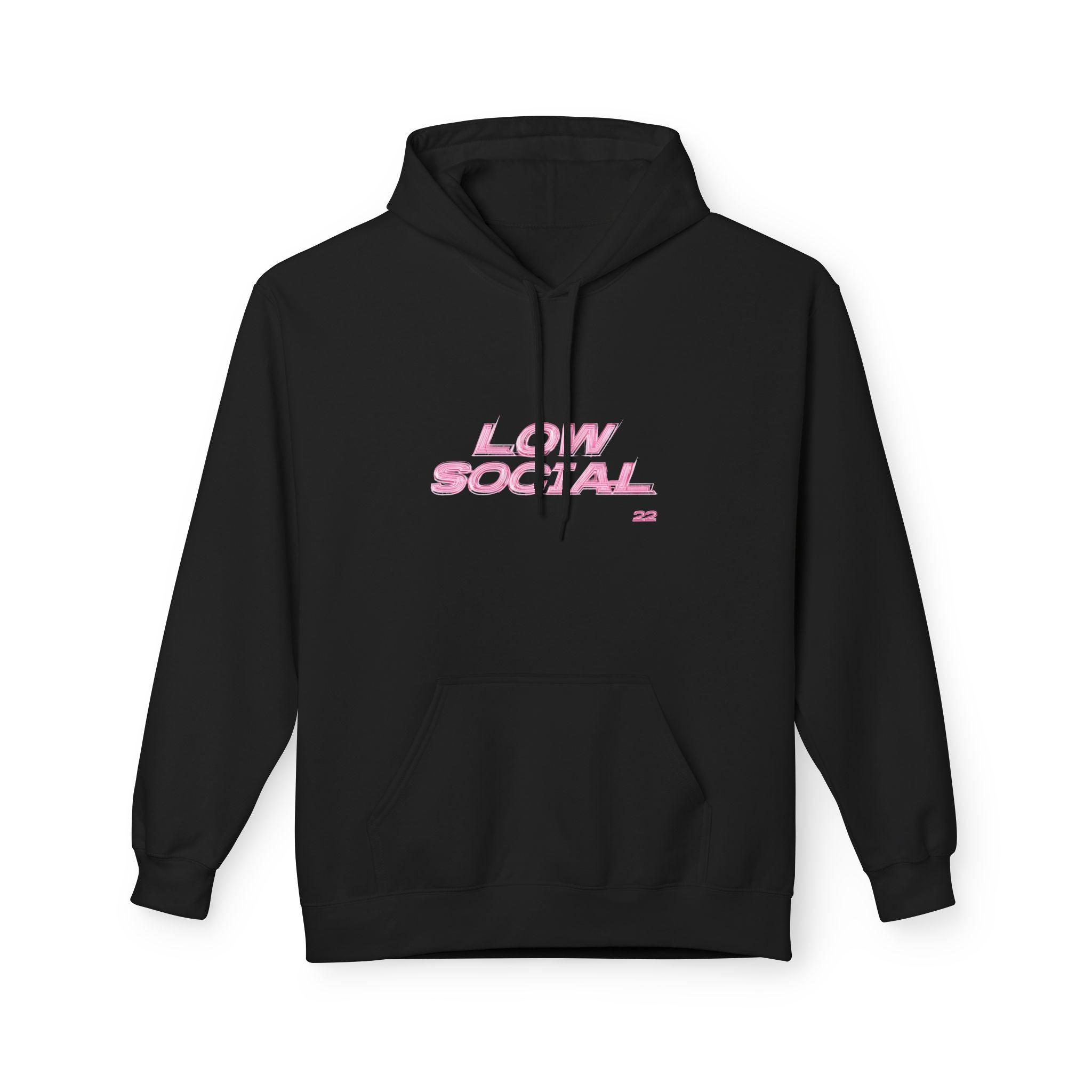 Hoodie - 'Low Social' Vintage Grunge Graphic Pullover