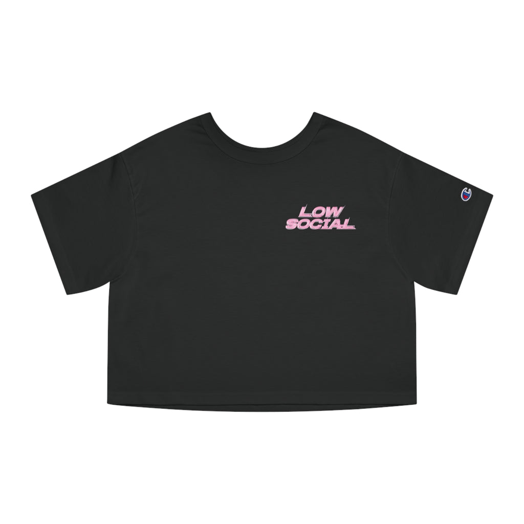 Low Social Cropped Tee — Women's Vintage Collage Graphic T-Shirt