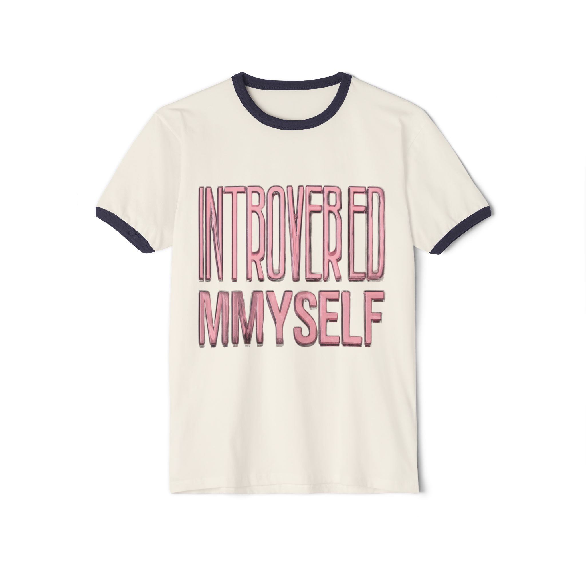Introverted Myself Ringer T-Shirt – Retro Introvert Tee