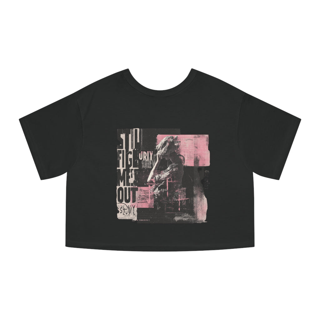 Low Social Cropped Tee — Women's Vintage Collage Graphic T-Shirt