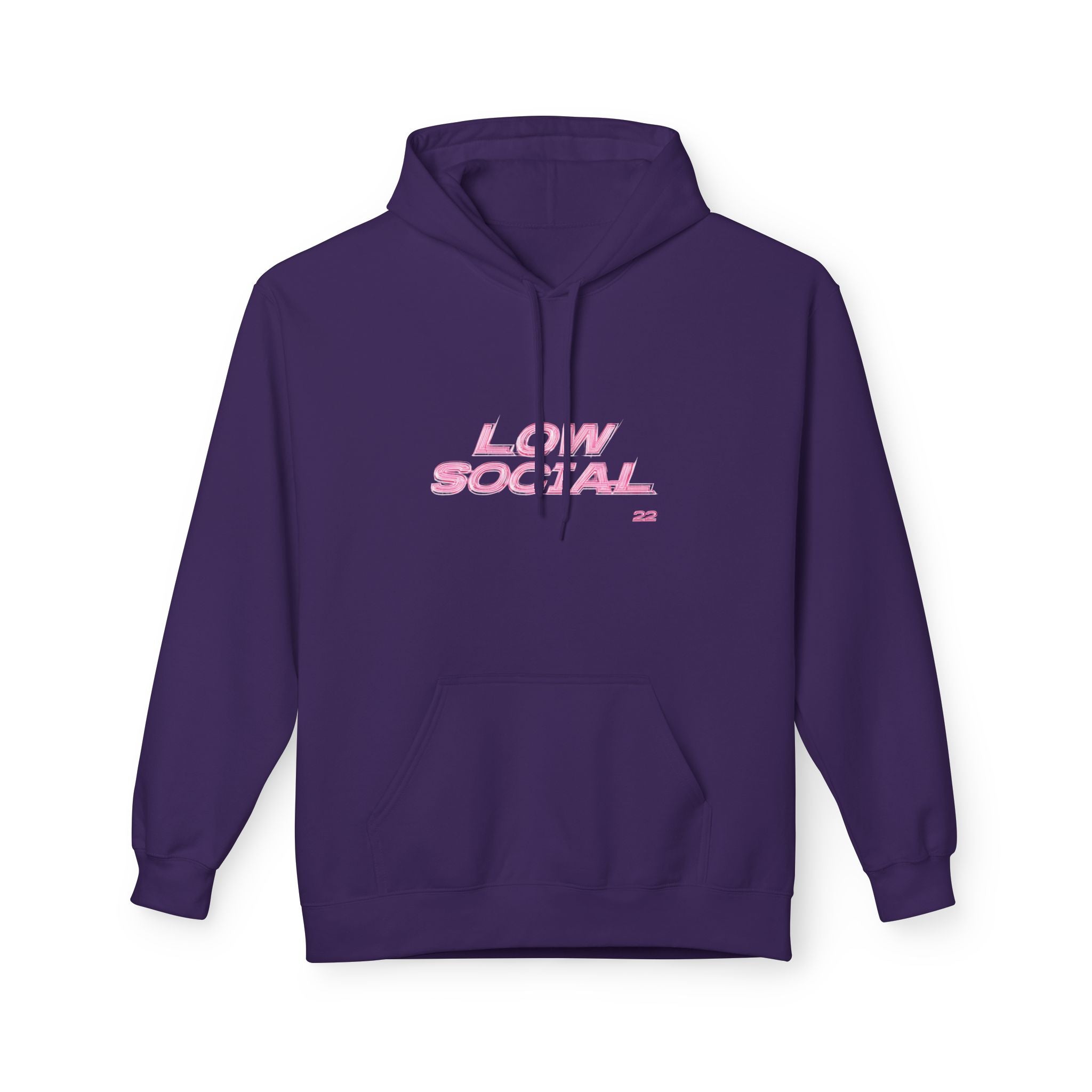Hoodie - 'Low Social' Vintage Grunge Graphic Pullover