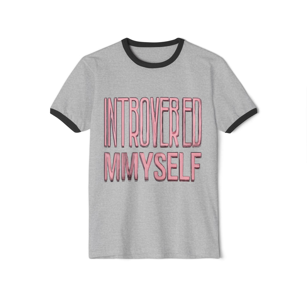 Introverted Myself Ringer T-Shirt – Retro Introvert Tee