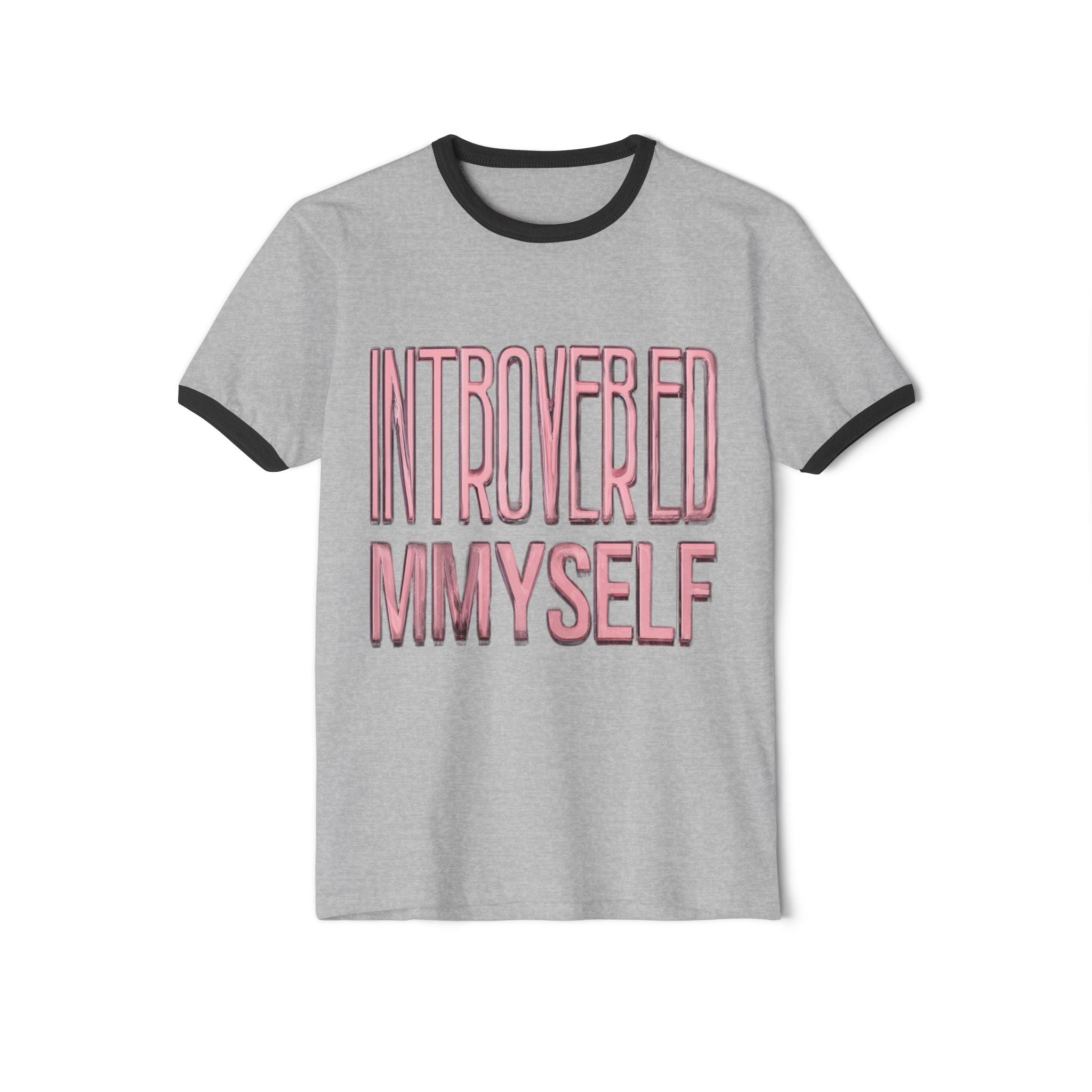 Introverted Myself Ringer T-Shirt – Retro Introvert Tee